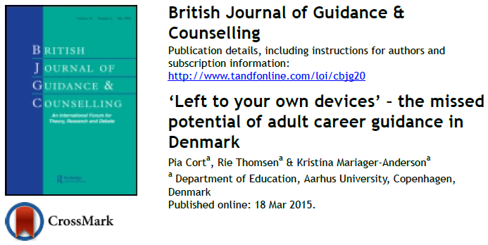 We perceive adult career guidance as an important policy to supplement the policy of lifelong learning insofar guidance can open up the space of possibilities for people through information and