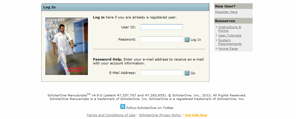 Du er ny bruger: I øverste højre hjørne af siden skal du klikke på Create Account. Følg instruktionerne skridt for skridt. Du er allerede bruger: Indtast dit USER ID (e-mail) og Password.