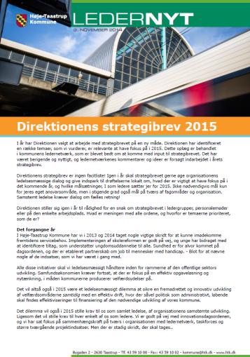 Direktionens strategibrev 2015