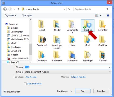 Man kan åbne, ændre og flytte filer og mapper i Dropbox,