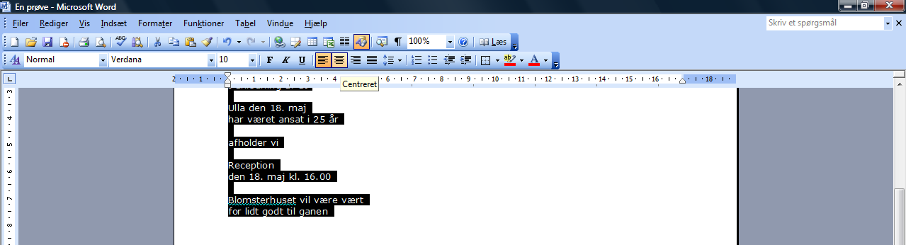 Microsoft Word 2003 - fremgangsmåde