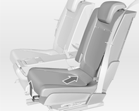 Sæder, sikkerhed 41 De yderste bagsæder kan flyttes frem eller tilbage individuelt. Sæderne kan flyttes i langs- og tværgående retning.