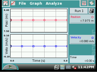 ii) Motion detector tilsluttes LabQuest i digital port.