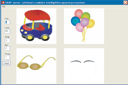 R. Litovsky udviklede i 2003 en metode til hurtig og reliabel testning af taleforståelighed i støj hos børn fra 4-7 år. Denne metode kaldes CRISP (Childrens Realistic Index of Speech Perception).