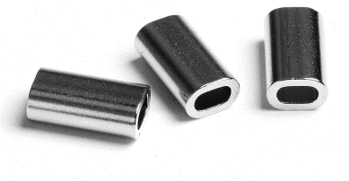 Tanaco Wirelås standard til Tanaco Stålwire Forniklet kobber for længere levetid. Længde 12 mm ovale wirelåse. Anvendes til 2,0 mm stålwire varenr.: 7126.