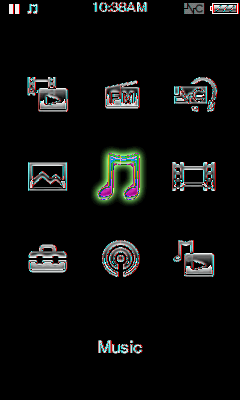 39 Afspilning af musik Afspilning af musik Afspilning af musik [Music] Hvis du vil afspille musik, skal du vælge skærmen [Music].