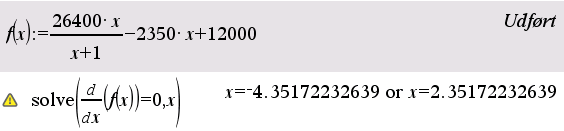 6400 x Opgave 9: f x 350 x 1000 ; 0 x 10 x 1 a) Grafen tegnes på n'spire i det pågældende interval: Hvis der ikke tilføres kunstgødning, har man: 6400 0 f 0 350 0 1000 1000 01 Dvs.