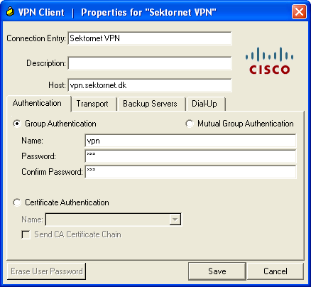 1 Sektornet VPN Med NemID 9 3 Tilpas VPN profilen VPN klienten skal nu vide, at der skal logges på med NemID. Højreklik på profilen og vælg Modify.