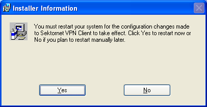 1 Sektornet VPN Med NemID 8 Nu installeres Sektornet VPN.