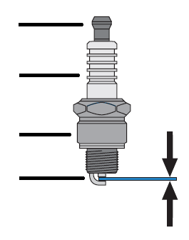 5. Motorsavens opbygning Tændrøret Tændrøret Tændrørets opgave er dels at udgøre et gnistgab for tændgnisten, dels at tjene som isolator, så tændstrømmen ikke ledes over i topstykke og cylinder.