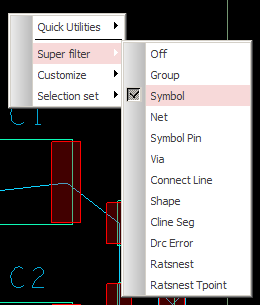 d. Ret Find vinduet til kun Symbols for at undgå at skulle bruge Tab til at skifte mellem objekterne. Ved mouse-over på symboler bruges Højre klik Move for at flytte komponenterne.