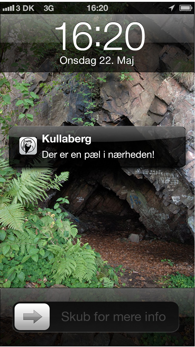 App use cases Familien Jensen skal en tur til Kullaberg, og henter derfor Kullabergs app til iphone, for at få mest muligt ud af turen. Da de ankommer starte de app en.