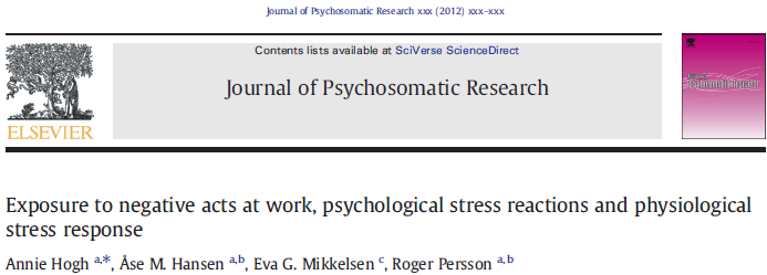 Afdeling for Social Medicin Fører mobning og negativ adfærd til kronisk stress?