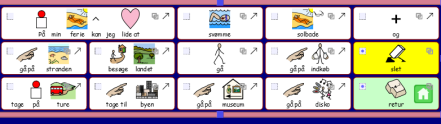 Øvelse 33 Rediger symbolet i en celle 9. Klik på Vis-menuen og derefter på Symbolvælger, så du kan se fanebladet Symboler til højre i redigeringsvinduet: 10.