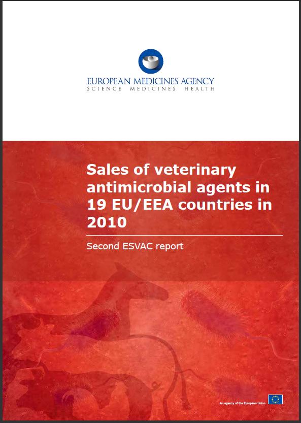 Salg af antibiotika i 2010 Kilde: Sales of veterinary antimicrobial agents in 19 EU/EA countries in 2010.