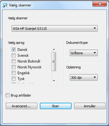 Om indskanning For at bruge SkanRead, når du indskanner tekster, skal din skanner være installeret og tilsluttet til computeren.