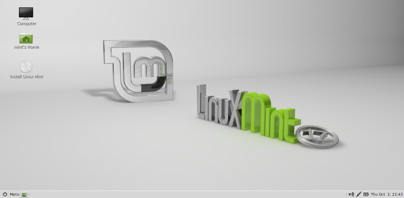 2. Linux Mint er nu startet op som Live DVD. Dvs.