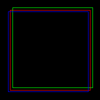 5.7 Farvebillede Det viser sig i praksis, at de enkelte observationer med forskellige filtre ikke passer præcist oven i hinanden, selvom de er optaget lige efter hinanden med teleskopet pegende mod