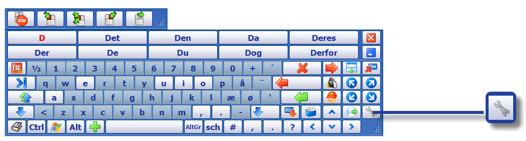 [ INTRODUKTION ] [ Softwaren OnScreenKeys er et skrive- og kommunikationshjælpeværktøj for folk som ikke er i stand til at bruge normale tastaturer eller computermus.