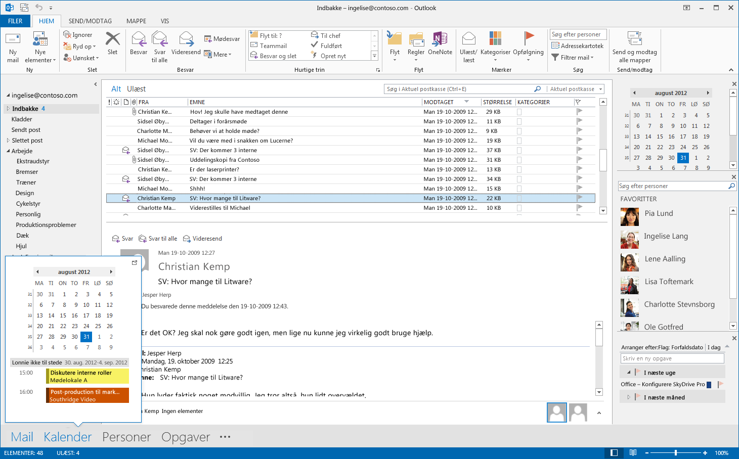 Startvejledning Microsoft Outlook 2013 ser anderledes ud end tidligere versioner, så vi har oprettet denne vejledning, så du hurtigere kan lære programmet at kende.