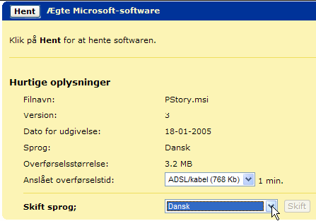 --------------------------- Hvis du selv vil have programmet hjemme skal du installere fra Microsoft s hjemmesider. Det er nemt og det er gratis. Husk at få det med Dansk sprog. http://www.microsoft.