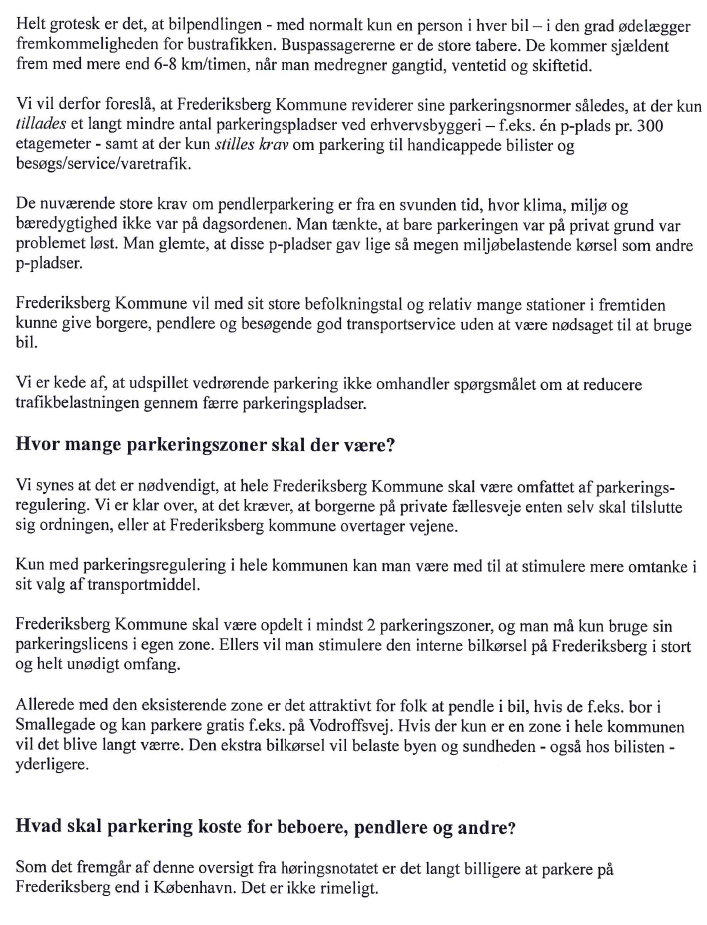 1. i skriftlige høringssvar Parkering på Frederiksberg - høringsmaterialet Forord... - PDF Gratis