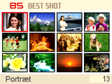 Brug af BEST SHOT BEST SHOT giver dig en samling scener, der viser en række forskellige typer optageforhold.