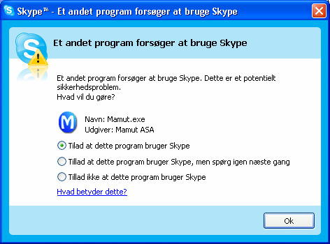 OM INTEGRATION MED SKYPE Kom i gang med Skype Forudsætninger for at komme i gang Skype installeret: Du skal installere Skype på samme computer, som du har Mamut Business Software installeret på, og