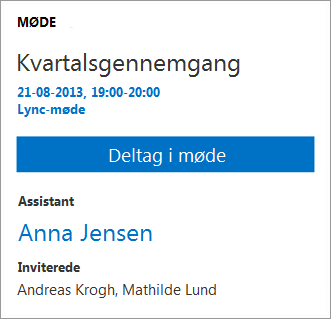 Brug af Lync 2013-app til at holde forbindelse til kollegerne Hvis din organisation bruger Lync, kan du bruge Lync 2013-appen på din Windows Phone til at kommunikere med kolleger på forskellige