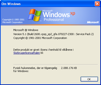 1. Konfigurering af Outlook 2007 profil på Windows XP Følgende krav skal være opfyldt: Styresystemet skal være Windows XP Service Pack 2 eller nyere. Outlook skal være version 2007 1.