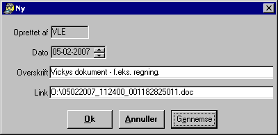 Her vises nu de dokumenter som ligger i bibliotektet (Temp on 'hjemsrv1\careodb' (O:)) Klik på detalje ikonet for at se dato og klokkeslæt på dokumentet.