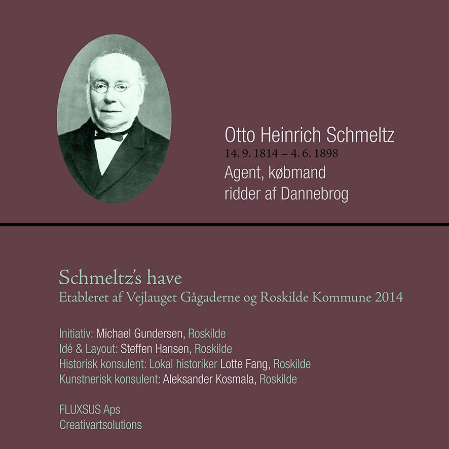Agent, købmand, ridder af Dannebrog Otto Heinrich Schmeltz 14.9.1814 4.6.1898. O.H. Schmeltz har sat sit umiskendelige aftryk på Roskilde.