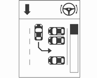 Kørsel og betjening 139 Funktion for søgning efter parkeringsbås Vælg parallel eller vinkelret parkeringsbås på førerinformationscentret ved at trykke på knappen SET/CLR eller på