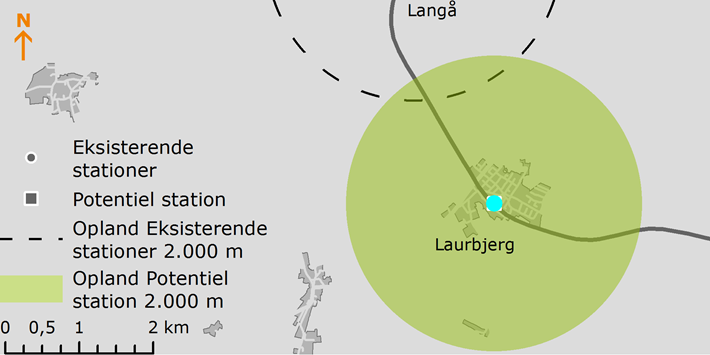 55 Optimering af stationsstrukturen Region Midtjylland Skolebyen (Skjern øst), Herning - Skjern Befolkning og arbejdspladser inden for 2 km 8.800 Passagertal pr. hverdag 150 Tidsfordel, minutter pr.