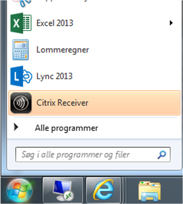 Windows, Citrix Receiver Brug: Du kan finde Citrix
