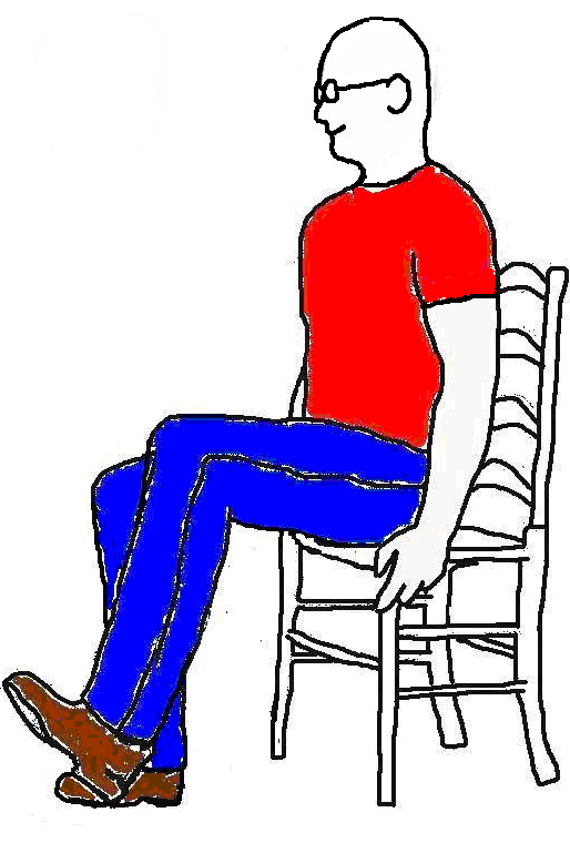 Afslapning for dine ankler Sid med ret ryg på den forreste del af stolen Hold fast på siden af stolen