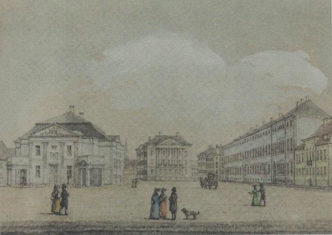 Bakkehuset på Frederiksberg. Kamma og K.L. Rahbek boede i hovedfløjen bag træet fra 1802 til deres død i henholdsvis 1829 og 1830. H.C. Andersen besøgte hjemmet flere gange i 1820 erne.