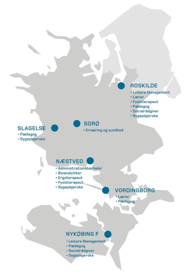 Udbudsstruktur før og efter Til venstre ses den nuværende udbudsstruktur med seks udbudssteder fordelt på Sjælland.