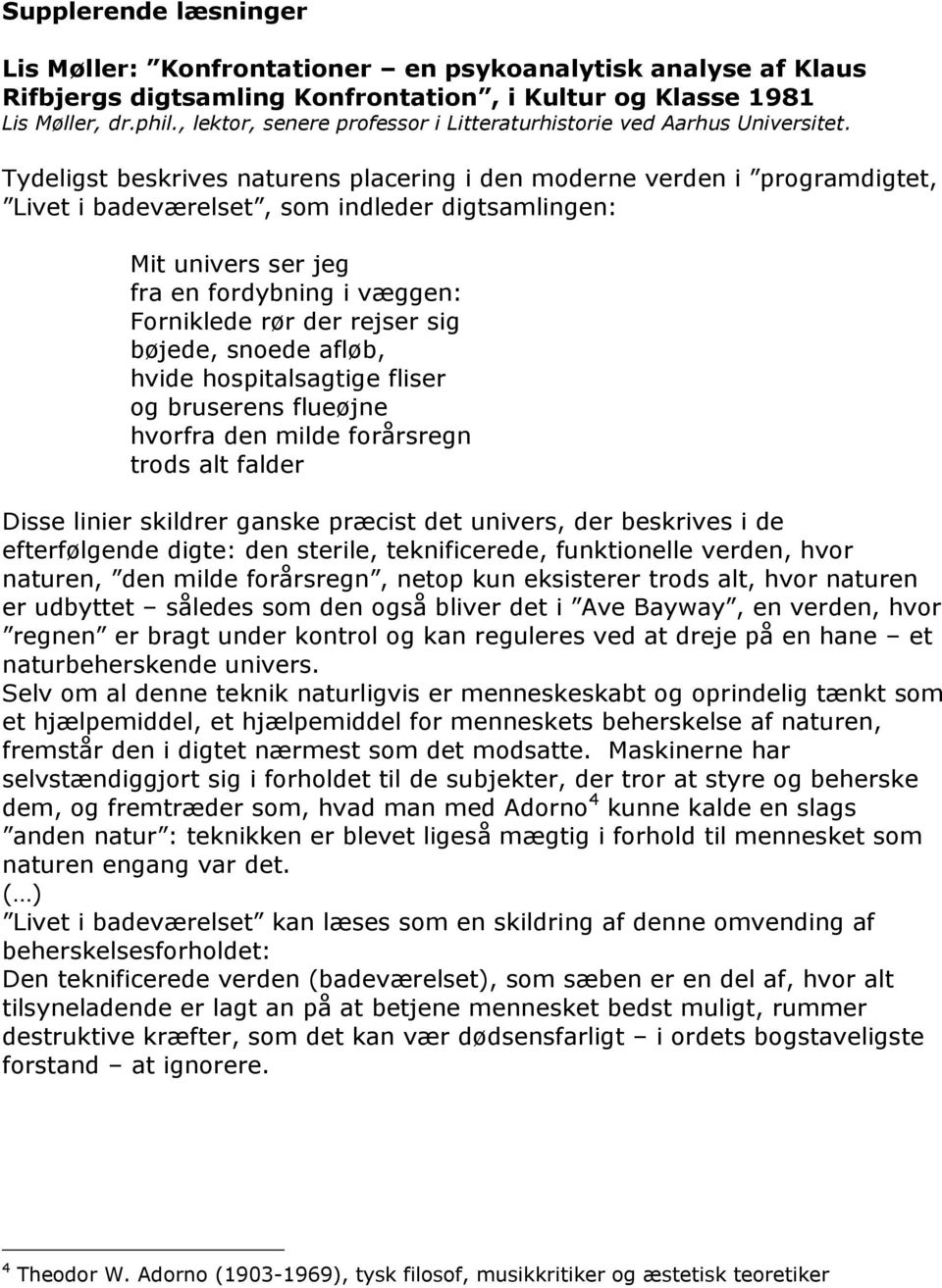 Klaus Rifbjerg: Livet i badeværelset (1960) - PDF Gratis download
