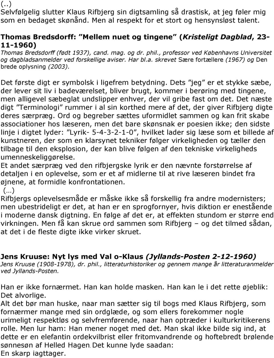 Klaus Rifbjerg: Livet i badeværelset (1960) - PDF Gratis download