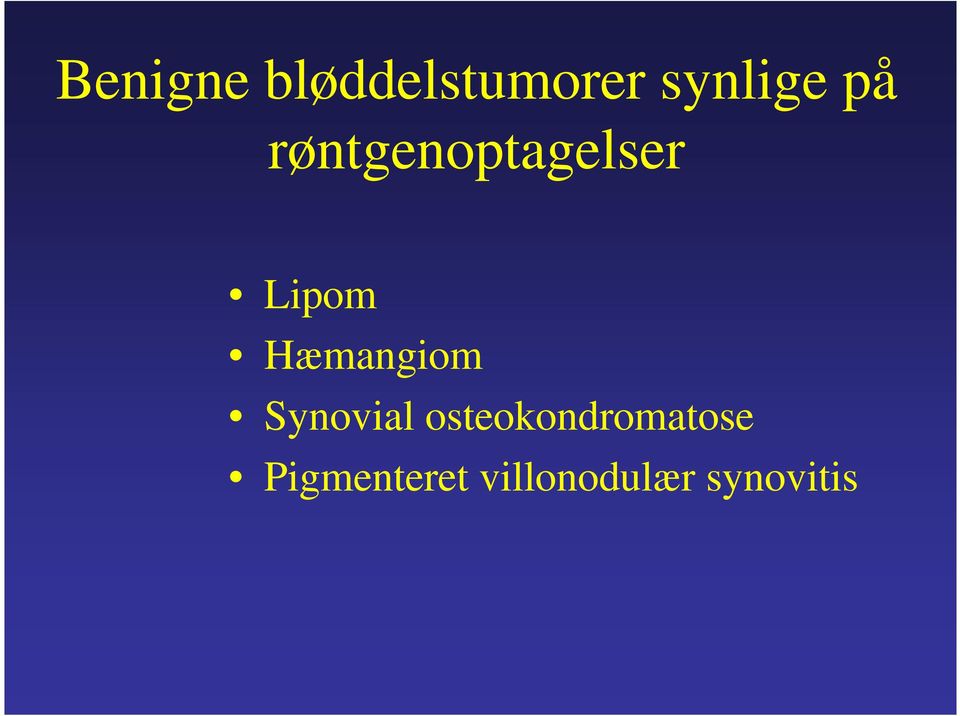Hæmangiom Synovial