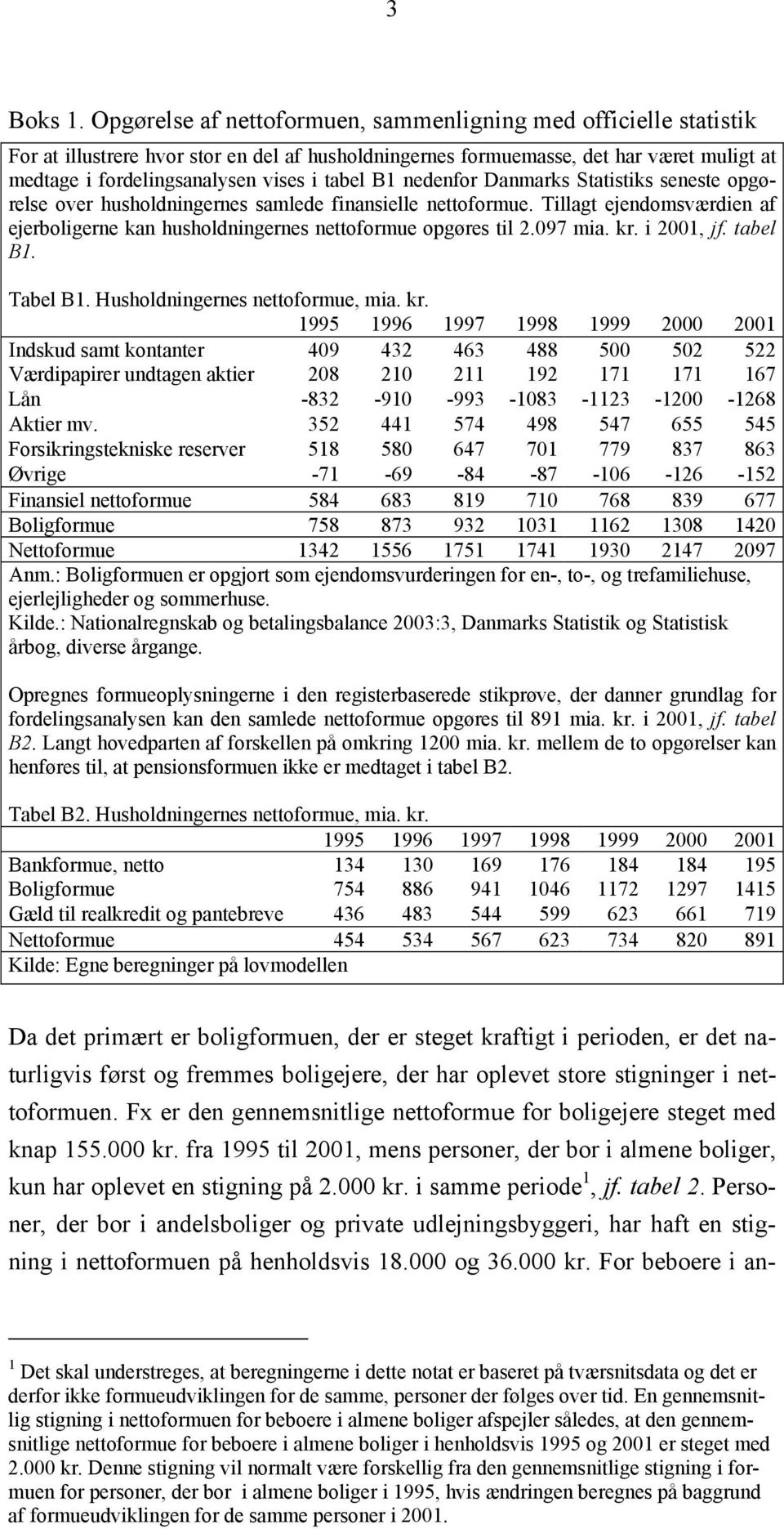 tabel B1 nedenfor Danmarks Statistiks seneste opgørelse over husholdningernes samlede finansielle nettoformue. Tillagt ejendomsværdien af ejerboligerne kan husholdningernes nettoformue opgøres til 2.