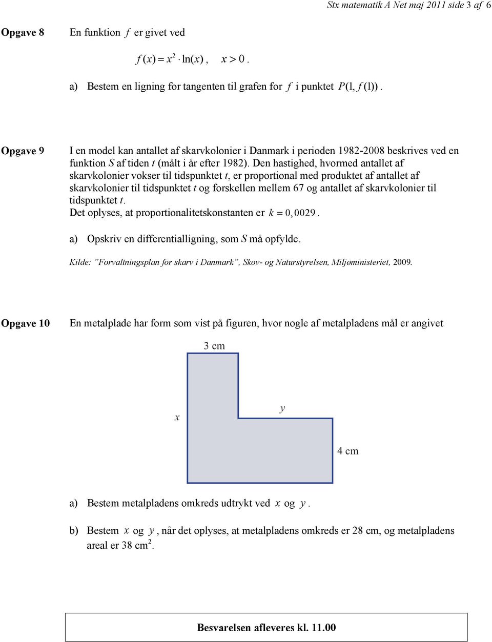 Matematik A. Studentereksamen. Digital eksamensopgave med adgang til  internettet - PDF Gratis download