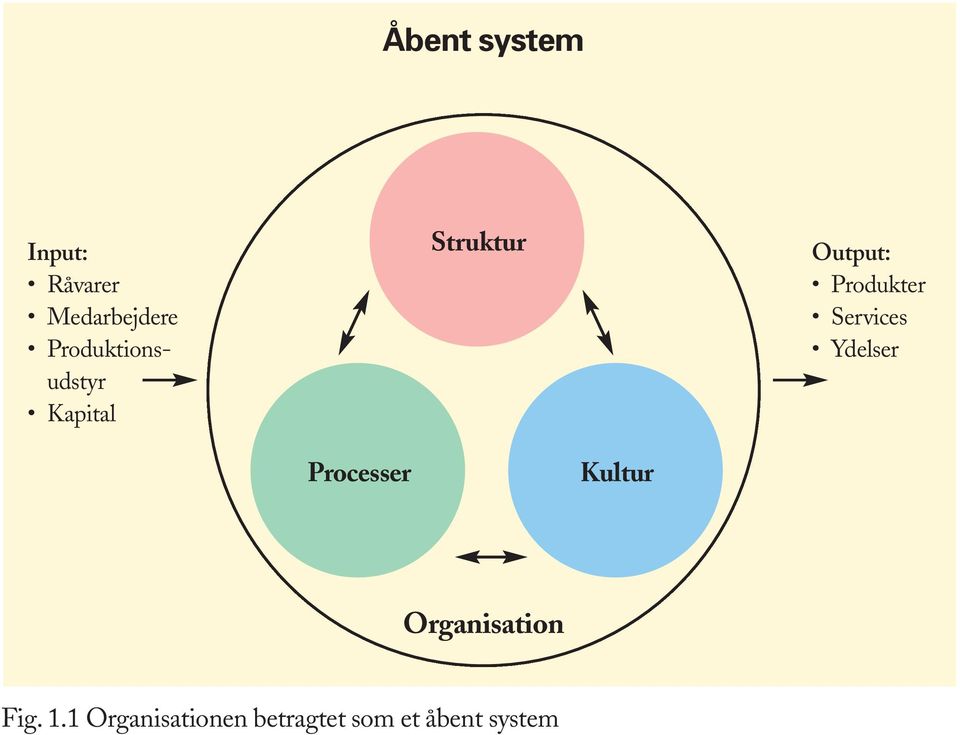 system. Organisation. Struktur. Fig. 1.1 Organisationen betragtet som et åbent system. Output: Produkter Services Ydelser - PDF Free Download
