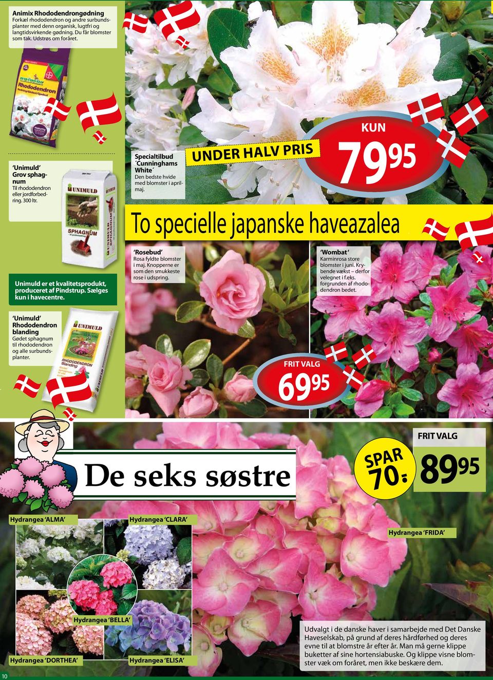 79 Under halv pris 95 To specielle japanske haveazalea Unimuld er et kvalitetsprodukt, produceret af Pindstrup. Sælges kun i havecentre. Rosebud Rosa fyldte blomster i maj.