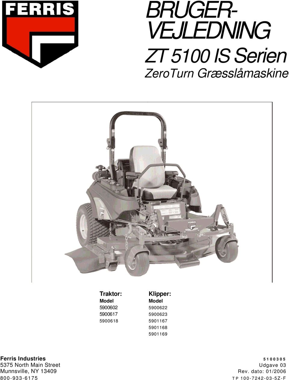 VEJLEDNING ZT 5100 IS Serien ZeroTurn Græsslåmaskine - PDF Free ...