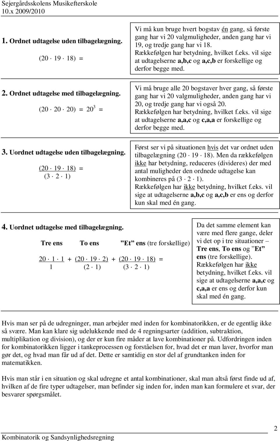 Kombinatorik og Sandsynlighedsregning - PDF Free Download