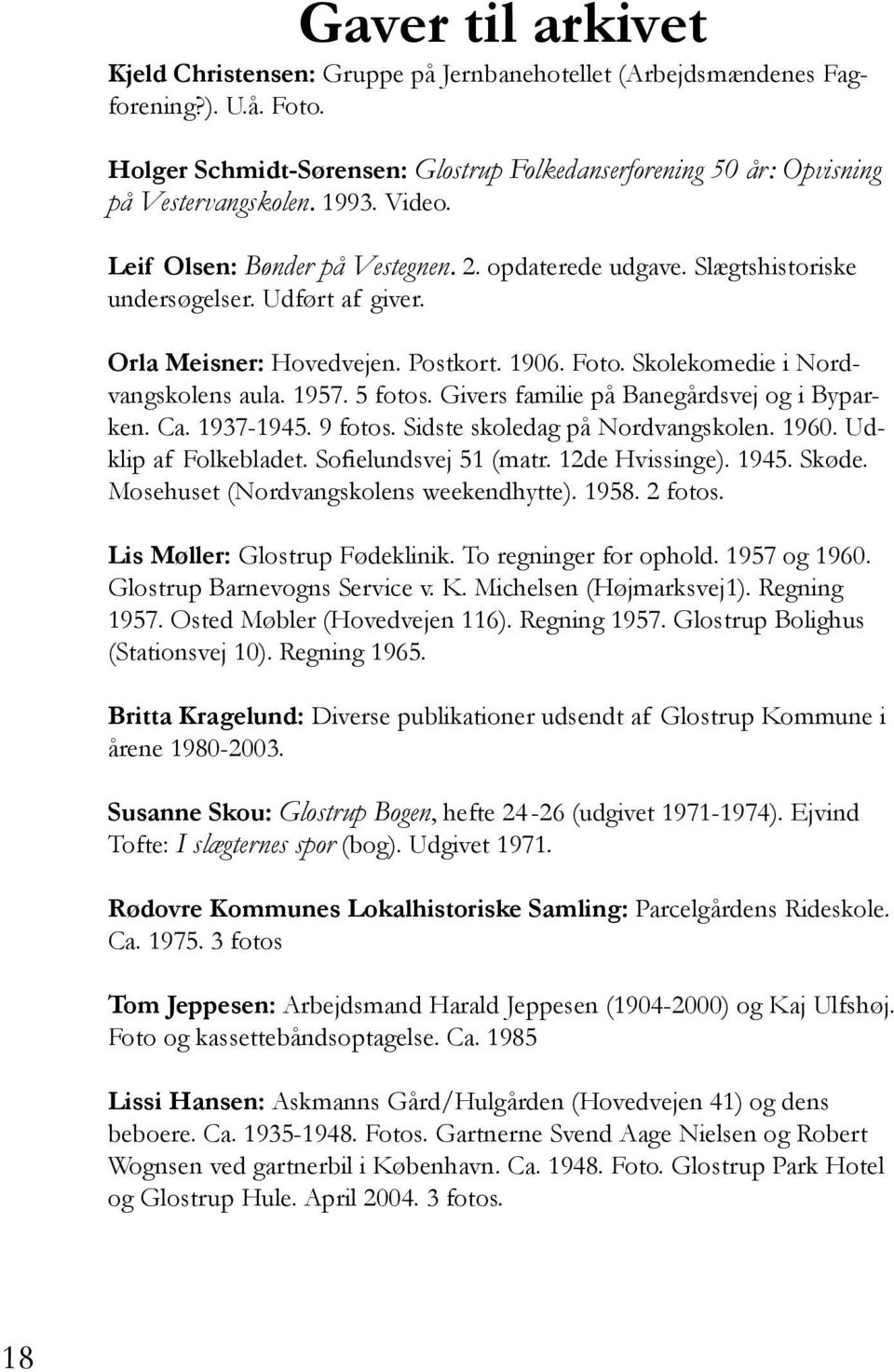 NYT FRA ARKIVET. Glostrup Lokalhistoriske Arkiv - PDF Free Download
