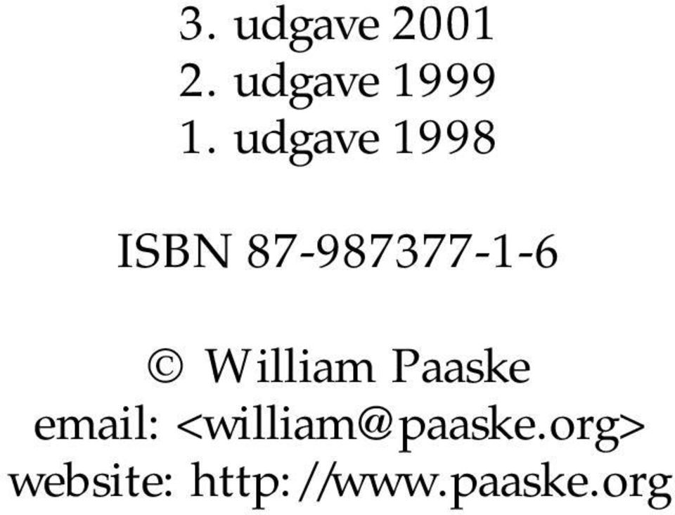 William Paaske email: