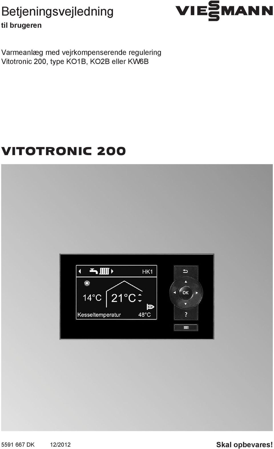 regulering Vitotronic 200, type KO1B,